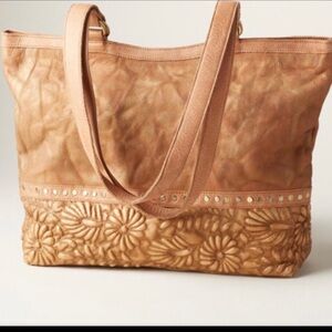 Anabaglish Vera Tobacco Leather Tote Purse Bag